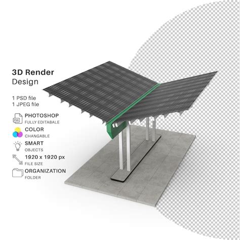 Premium Psd Solar Panel Station 3d Modeling Psd File Realistic Solar