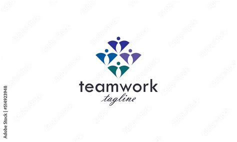 Teamwork logo design concept for business identity. Stock Vector ...