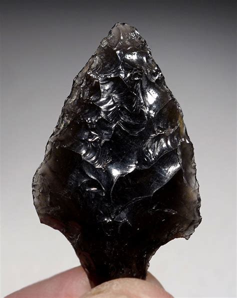 THREE DIFFERENT TYPE EXCEPTIONAL ATLATL PRE-COLUMBIAN OBSIDIAN SPEARHEADS FROM THE HEFLIN ...