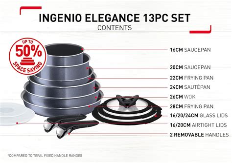 Pan Sets Tefal Ingenio Elegance Non-stick Frying Pan or Saucepan Cookware Set Grey Home & Garden