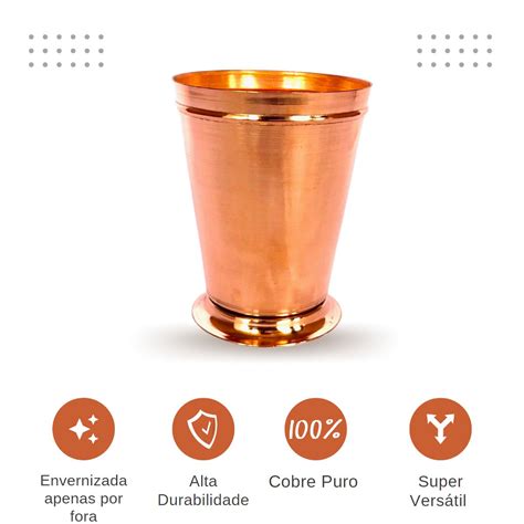 Copo De Cobre Puro Mint Julep Ml Cobre Store Artesanatos