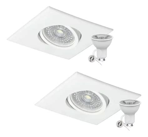 Comprar Pack X Spot Pvc Embutir Dicroica Led Cuadrado M Vil Techo