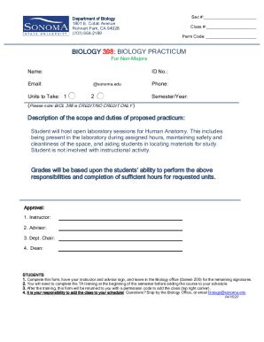 Fillable Online Sonoma State University Biology Colloquium Fax Email