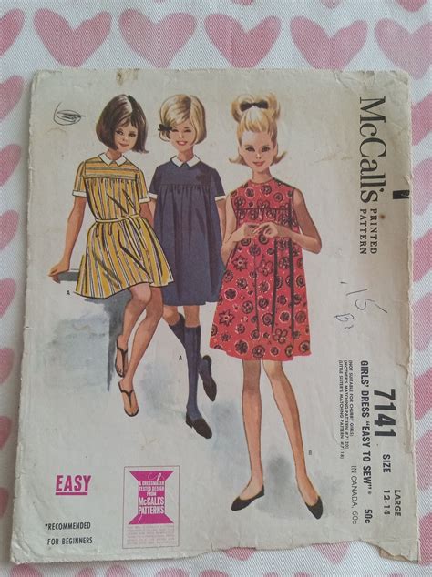 Vintage Mccalls Girls Dress Pattern Wounded Bird Etsy