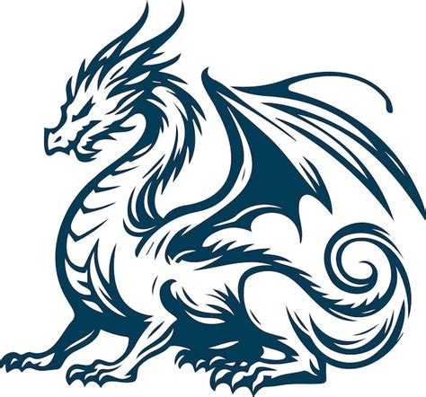 Desenho De Dragão Antigo - Dragão místico do mundo antigo com asas capturado em um desenho de arte ...