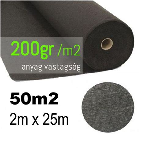50m2 Geotextília (200gr/m2) 2x25m egész tekercsben geotextil ...