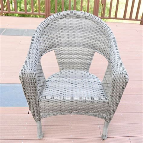 Jeco Clark Resin Wicker Patio Chair In Gray Set Of Ebay