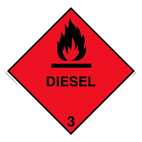 Diesel Hazard Label From Safety Sign Supplies