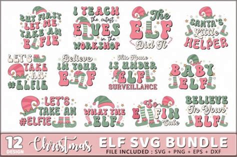 Retro Christmas Elf SVG Bundle Graphic By Dark Pixel Creative Fabrica