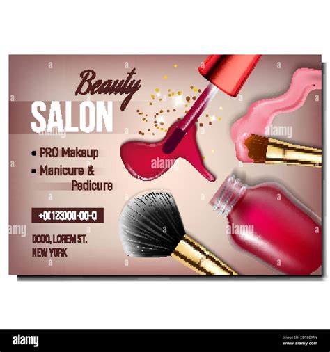 Beauty Salon Cosmetology Advertising Poster Vector Stock Vector Image And Art Alamy