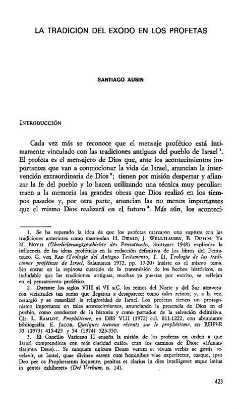 Pdf La Tradicion Del Exodo En Los Profetas Dadun P Gina De