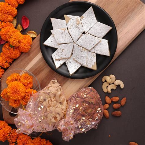 Kaju Katli And Mixed Dry Fruits Winni