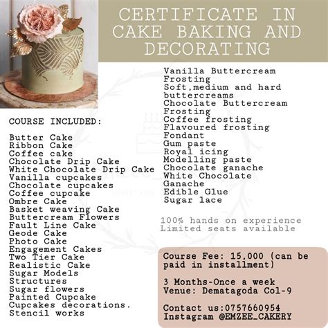 Certificate in cake baking and decorating | Cookery | Colombo