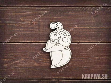 Заготовка Божья коровка на листике значок zag-zn-ladybug-3 купить в ...