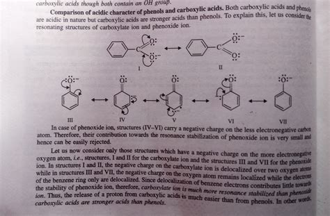 Phenoxide Ion Has More Number Of Resonating Structure Than Carboxylic