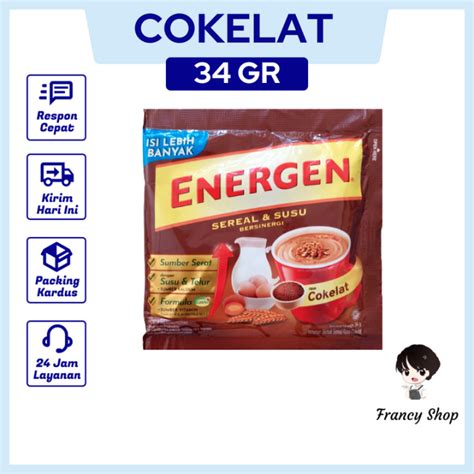 Energen Sereal Susu Rasa Coklat Cokelat Sachet 34 Gr Lazada Indonesia