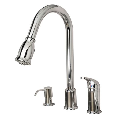 Builders Shoppe 1170CP Single Handle Pull-Down Kitchen Faucet with Soap ...