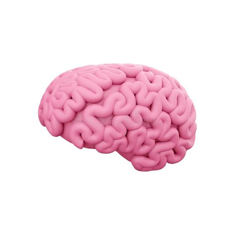 3d Render Minimal Pink Brain Thinking Comic Speech Bubble 3d