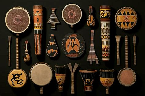 Designs representing African musical instruments 30624457 Stock Photo ...