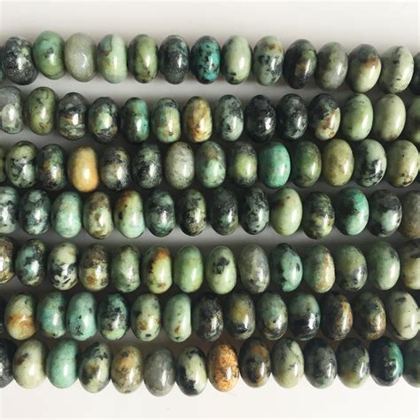 African Turquoise Jasper 5x8mm Rondelle Large Hole Gemstone Bead Strand