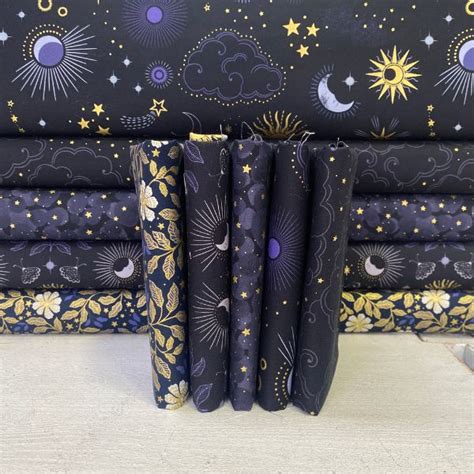 Celestial Black Fat Quarter Pack Lewis Irene