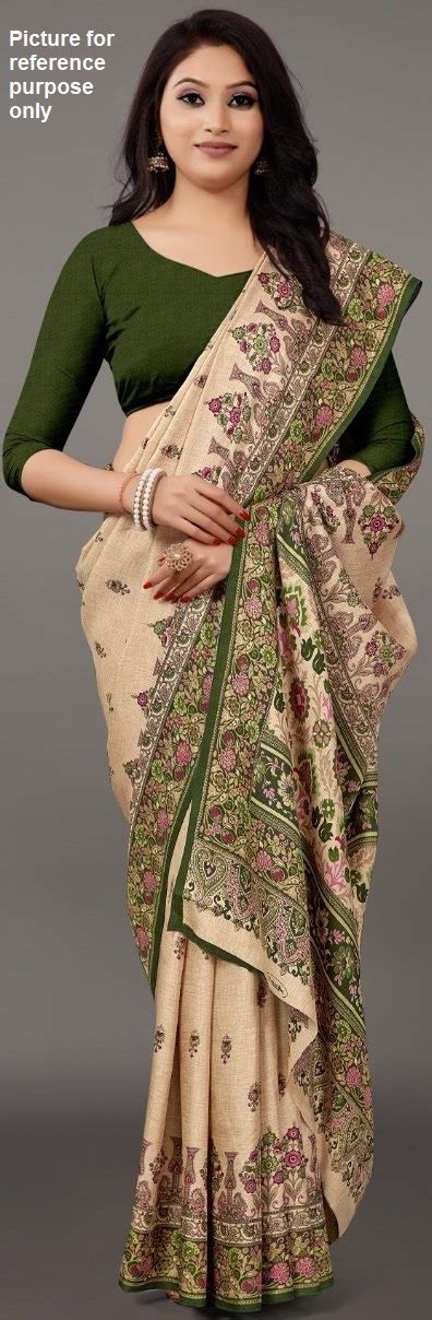 Printed Pashmina Soft Silk Saree App Green Simply Sarees Melbourne