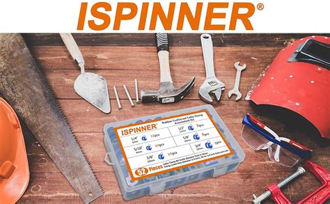 ISPINNER 52pcs Cable Clamps Assortment Kit 304 Stainless Steel Rubber