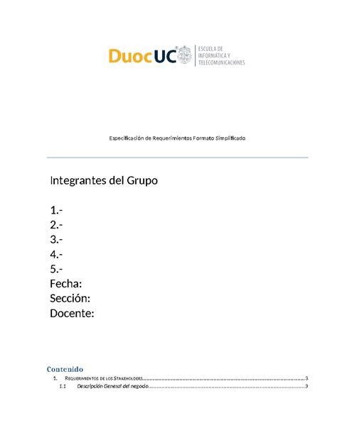 Documentando los requisitos de forma simplificada - Especificación de