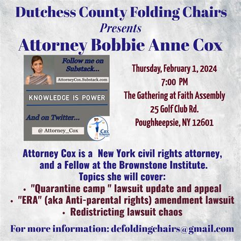 Dutchess County Folding Chairs Presents Attorney Bobbie Anne Cox