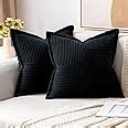 Amazon Miulee Corduroy Pillow Covers With Splicing Set Of Super