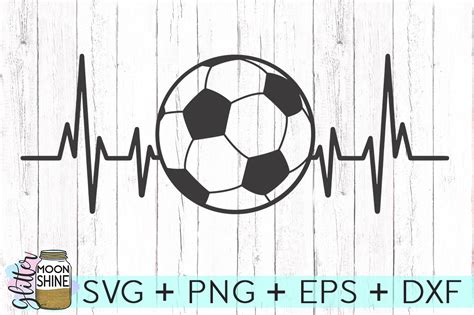 Soccer Heartbeat SVG DXF PNG EPS Cutting Files 152247 SVGs Design