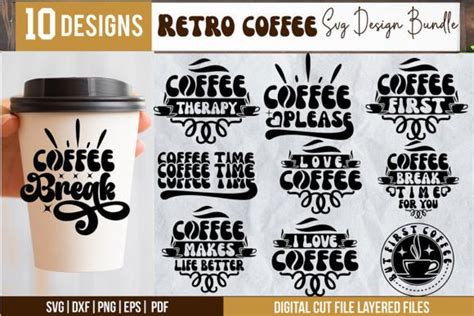 Retro Coffee Svg Design Bundle Graphic By Svgstudiodesignfiles