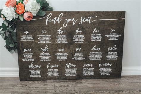 Buy Ced Sy Custom Wood Wedding Seating Chart Find Your Seat Sign