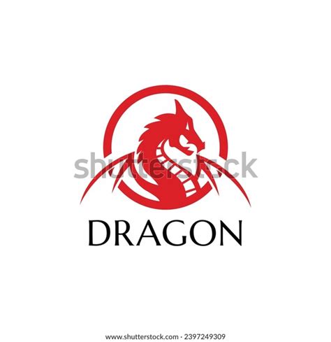 Dragon Silhouette Circle Logo Vector Design Stock Vector Royalty Free