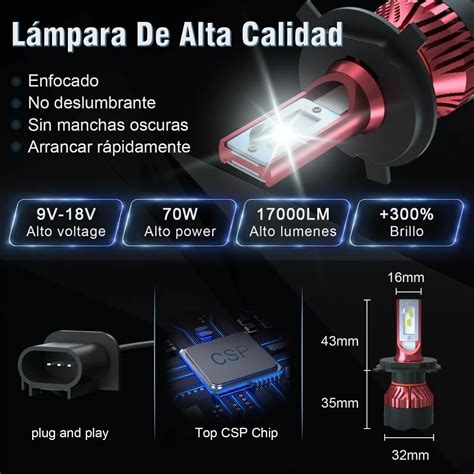 Kit De Faros Delanteros Led H Luz Alta Y Baja W Coppel