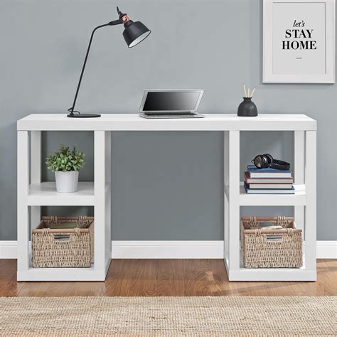 Mainstays Double Pedestal Parsons Desk White