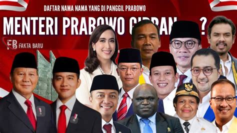 Inilah Wajah Wajah Baru Calon Menteri Kabinet Prabowo Gibran Yang Telah