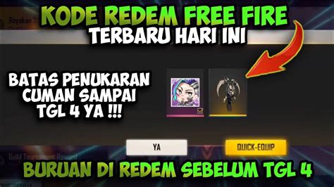 Kode Redem Terbaru Free Fire Hari Ini Youtube