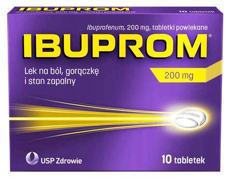 IBUPROM 200 mg Ibuprofen lek przeciwbólowy 10 tab 13595550750 Allegro pl