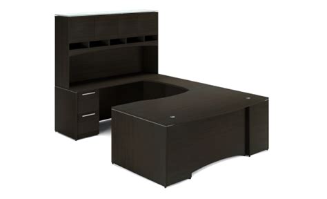 Buy Espresso 72x104 Potenza U Shaped Bow Front Desk With Laminated