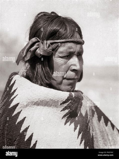 1930s Profile Portrait Native American Man Wearing Traditional Headband