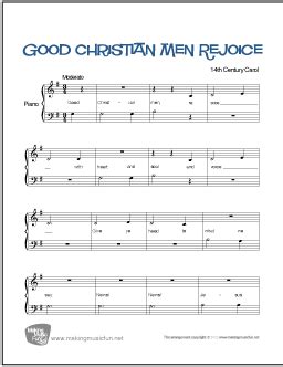 Good Christian Men Rejoice | Beginner Piano Sheet Music