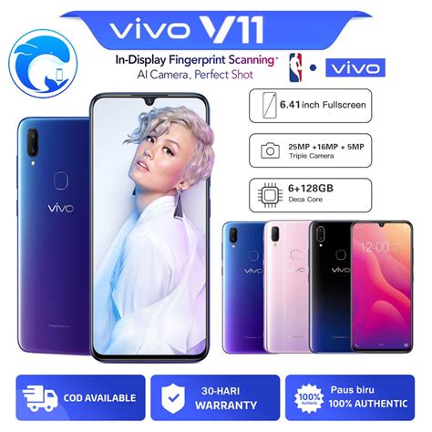 Jual Handphone Vivo V11 6 128GB 25MP 12MP 5MP Baru Hp Smartphone