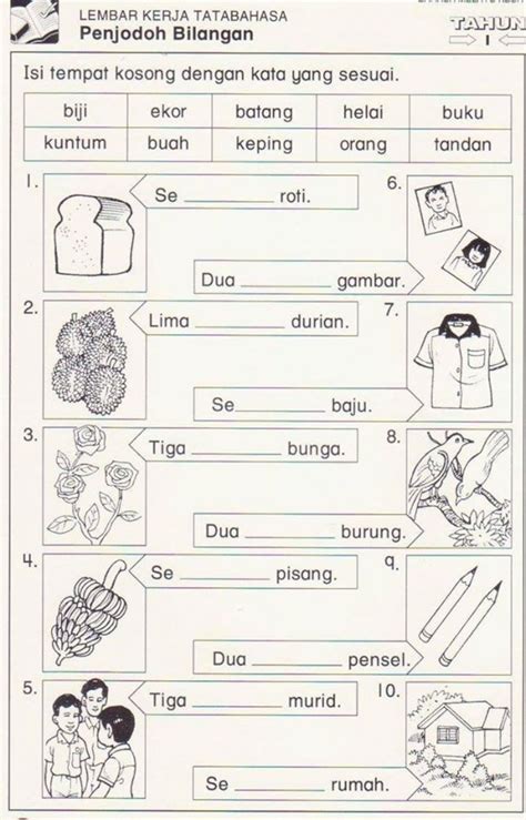 Latihan Penjodoh Bilangan Tahun 3 Worksheet Riset