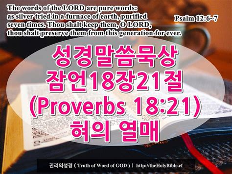 성경말씀묵상 잠언18장21절proverbs 잠1821 혀의 열매 킹제임스성경