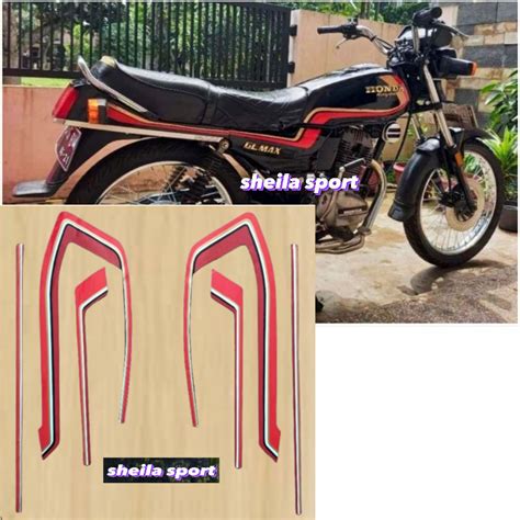 Jual Striping Gl Stiker Honda Gl Pro Hitam Lis Merah Tahun