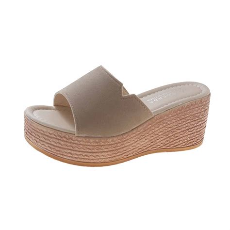 Jeashchat Womens Platform Wedge Sandals Slip On Espadrille Wedges