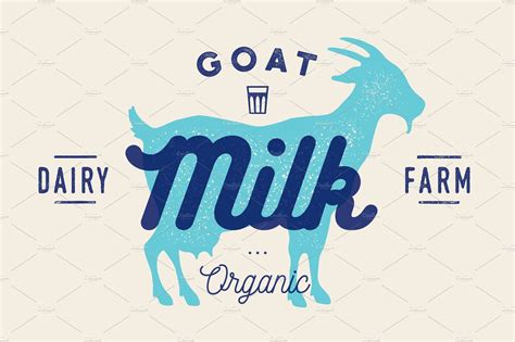 Milk, goat. Logo with goat by Foxys Graphic on @creativemarket Goat ...