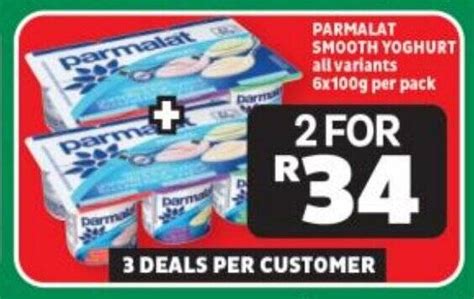 Parmalat Smooth Yoghurt All Variants 6x100g Per Pack Offer At Usave