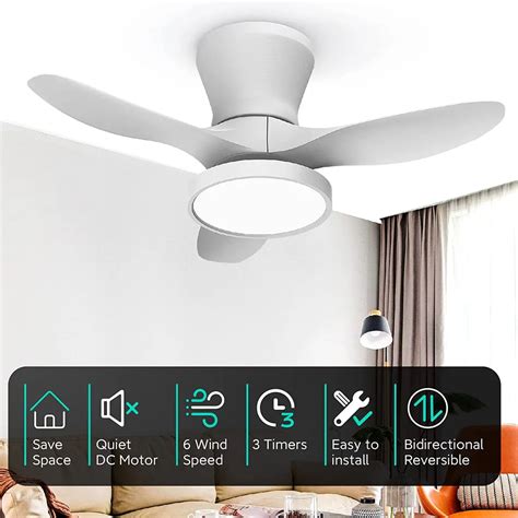 Dc Motor Ceiling Fan With Led Light | Shelly Lighting